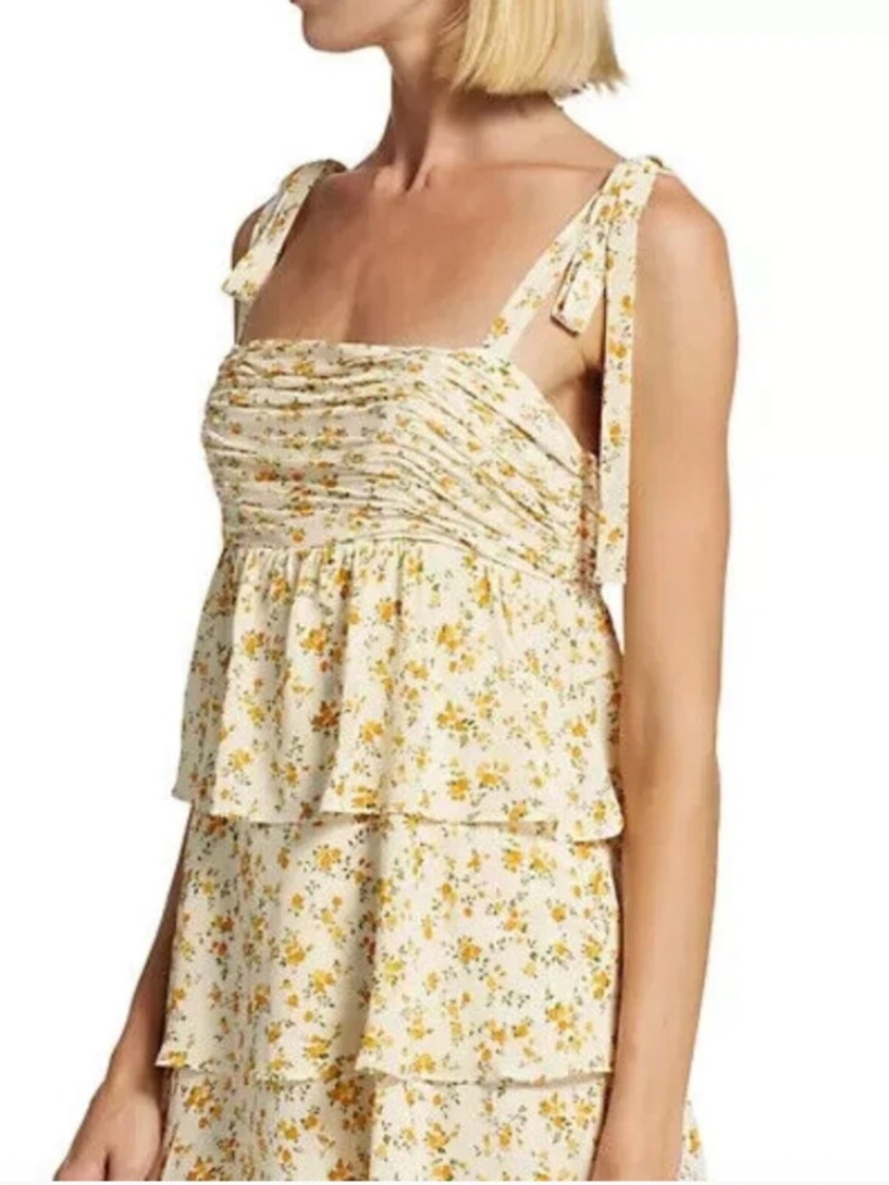 Reformation Avni Ruched Babydoll Mini dress - XS